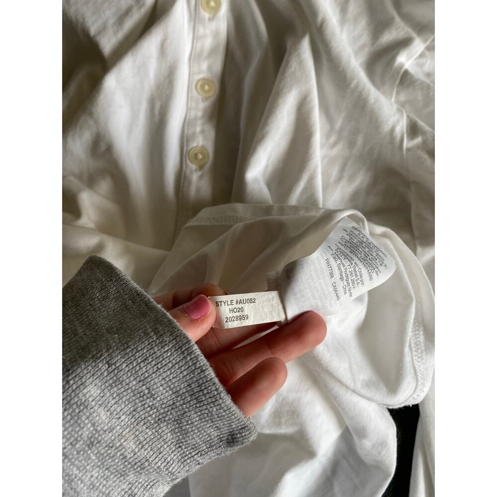 J. CREW White Henley Long Sleeve Top in Dreamy Cotton Size Women's Medium - Picture 10 of 10
